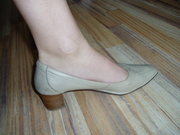 Кожаные женские туфли,  светло-бежевые,  размер 35-36