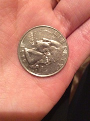 Монета 1998 года перевёртыш,  четвертак 